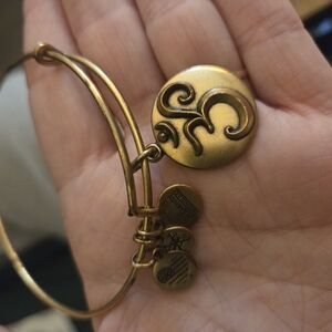 Gold Bangle Bracelet with Charms
